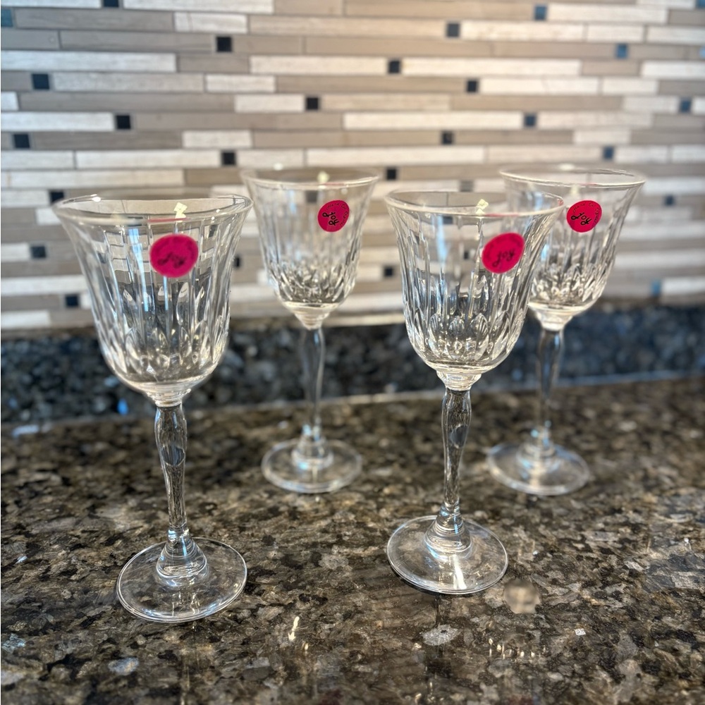 Joy Crystal Glasses/Goblets A Very Rare Find So Elegant !!